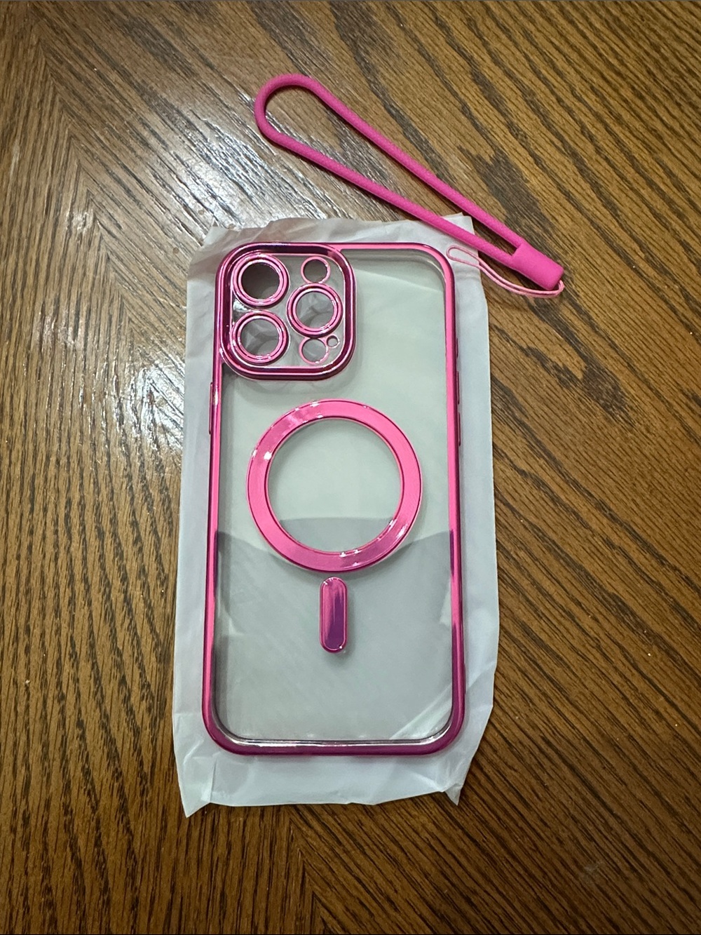 iPhone 16 Pro Max Pink Removable Glitter Magnetic MagSafe Compatible Phone Case - Picture 3 of 6